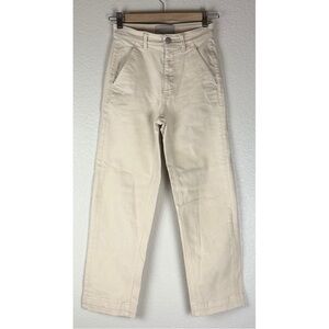 Everlane Cream Wideleg Crop Pants, size 00